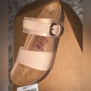 Blowfish Malibu Pink Double-Strap Slide with Buckle